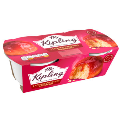 Raspberry Sponge Pudding Cake Dessert Pots 2x95g thumbnail 3