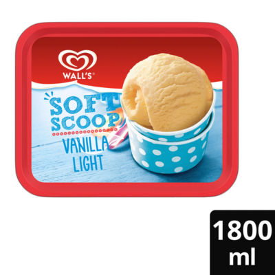 Soft Scoop Vanilla Light Ice Cream Dessert Tub 1800ml