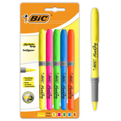 Highlighter Grip, Neon Colours, Anti-Drying Technology, Pack of 5 thumbnail 2