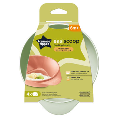 4x Easiscoop Baby Feeding Bowls, Triangular Base, Handle, 6m+ thumbnail 2