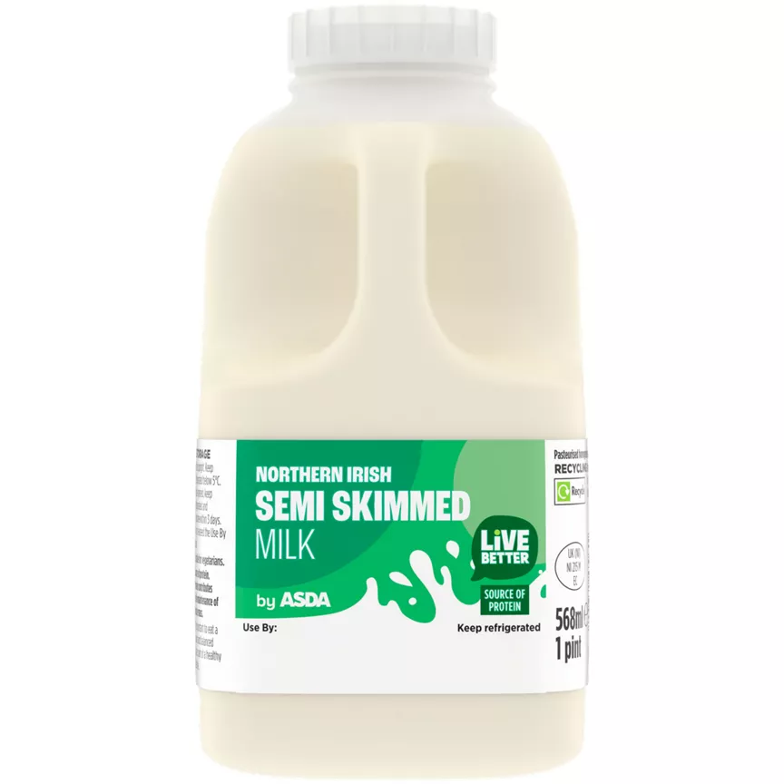 ASDA British Milk Semi Skimmed 1 Pint