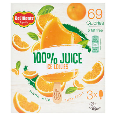 100% Orange Juice Ice Lollies 3 x 75ml (225ml) thumbnail 2