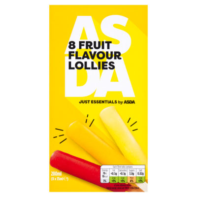JUST ESSENTIALS by ASDA 8 Fruit Flavour Ice Lollies