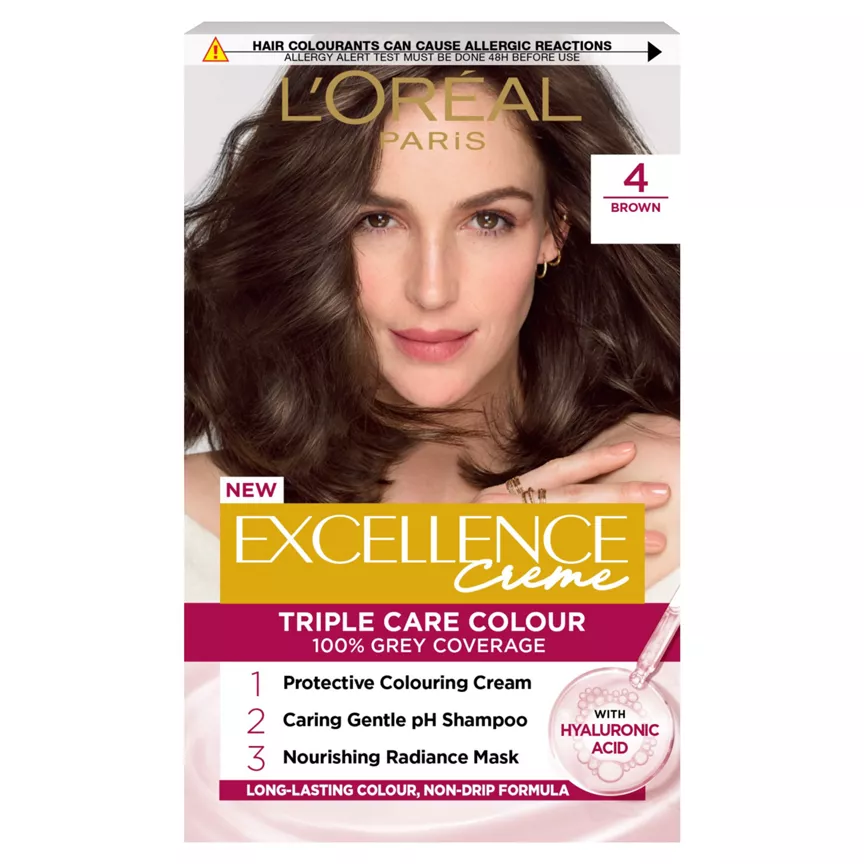 L'Oreal Excellence Creme 4 Natural Dark Brown Permanent Hair Dye