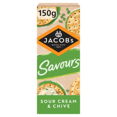 Savours Thins Sour Cream & Chive Crackers 150g thumbnail 2