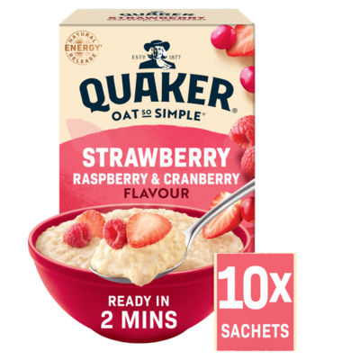 Oat So Simple Strawberry, Raspberry & Cranberry Porridge Sachets 10x33.9g thumbnail 2