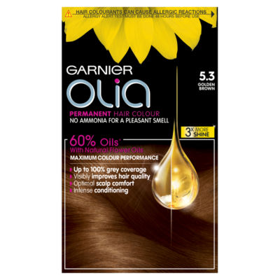 Olia 5.3 Golden Brown: 100% Grey Coverage, No Ammonia, for a radiant golden hue. thumbnail 2