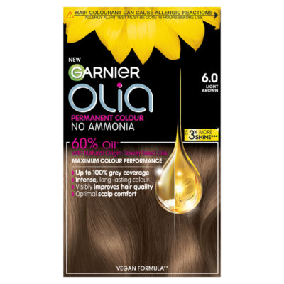 Olia 6.0 Light Brown: 100% Grey Coverage, No Ammonia, for beautiful, soft color. thumbnail 2