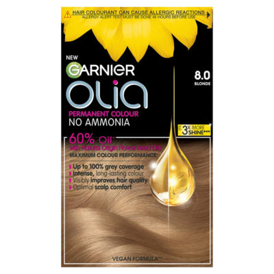 Olia 8.0 Blonde: 100% Grey Coverage, No Ammonia, offering luminous and shiny results. thumbnail 2