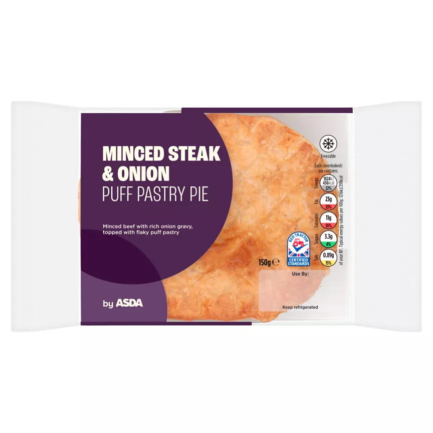 ASDA Minced Steak & Onion Puff Pastry Pie 150g