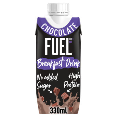 FUEL 10K Chocolate High Protein Milk Breakfast Shake Drink 330ml thumbnail 2