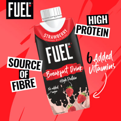 FUEL 10K Strawberry High Protein Milk Breakfast Shake Drink 330ml thumbnail 3
