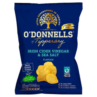 Hand Cooked Crisps Irish Cider Vinegar & Sea Salt Flavour 125g thumbnail 2