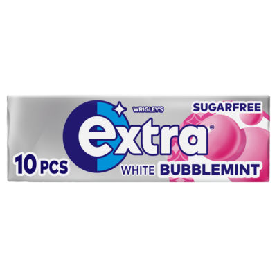 White Bubblemint Sugarfree Chewing Gum 10 Pieces thumbnail 2