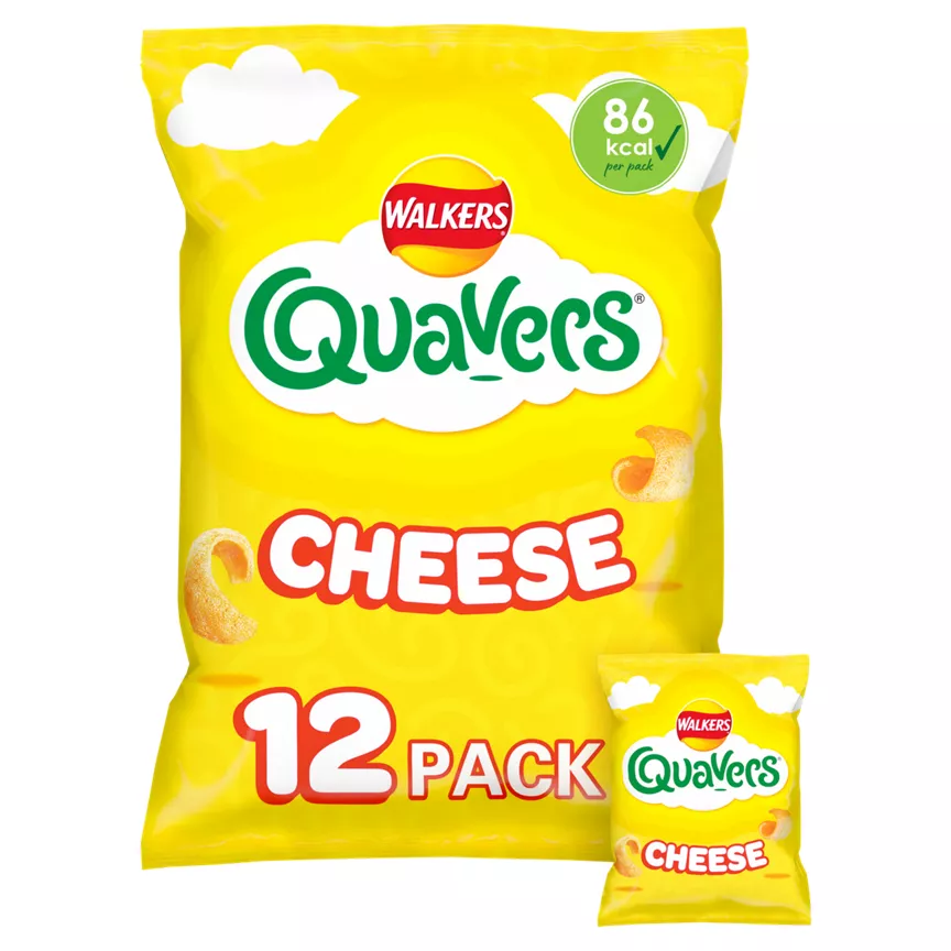 Walkers Quavers Cheese Light Curly Multipack Crisps