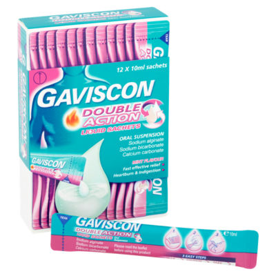Double Action Heartburn & Indigestion Mint Flavour Sachets 12 x 10ml thumbnail 3