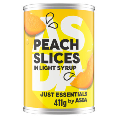Just Essentials Peach Slices in Light Syrup 411g thumbnail 2