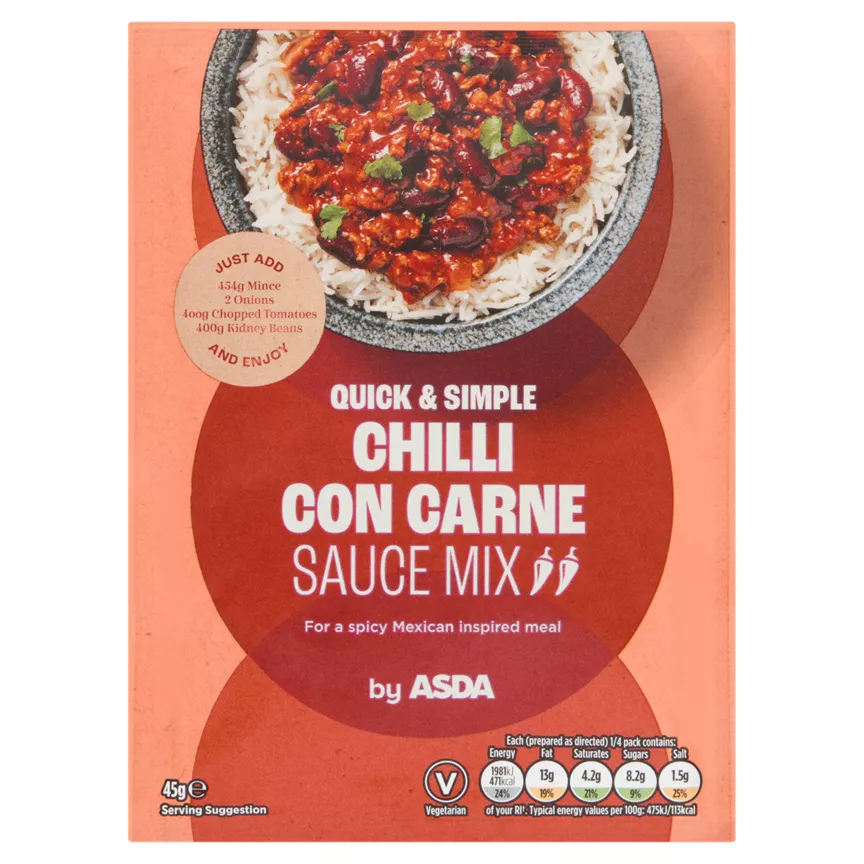 ASDA Chilli Con Carne Sauce Mix 45g