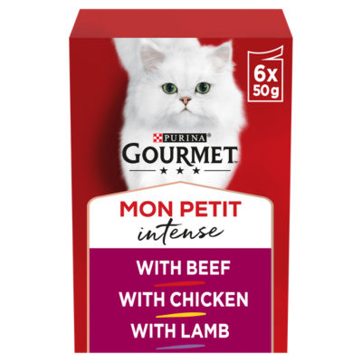 Mon Petit Meaty Variety Beef, Chicken, Lamb Wet Cat Food 6x50g thumbnail 2