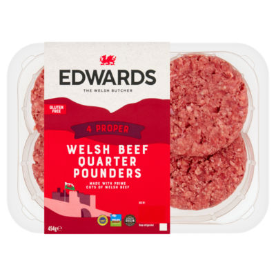 4 Proper Welsh Beef Quarter Pounders 454g thumbnail 2