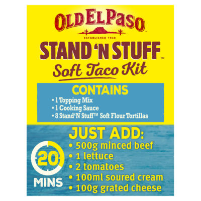 Stand 'N' Stuff Extra Mild Super Tasty Taco Boat Kit 329g thumbnail 3