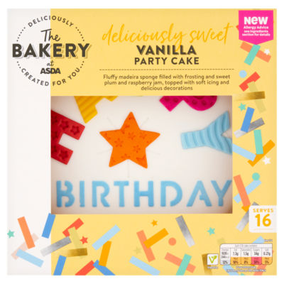 The BAKERY at ASDA Vanilla Party Cake