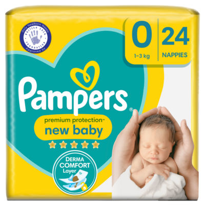 Premium Protection New Baby Size 0, 24 Nappies, 1kg-3kg, Carry Pack thumbnail 2