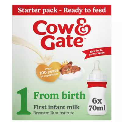 Cow & Gate 1 First Infant Baby Milk Formula Liquid Starter Pack From Birth