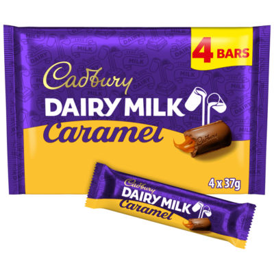 Dairy Milk Caramel Chocolate Bar 4 Pack Multipack 148g (4 x 37g) thumbnail 2