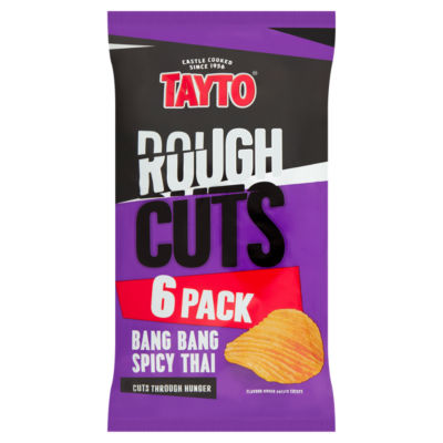 Rough Cuts Bang Bang Spicy Thai Flavour Ridged Potato Crisps 6 x 25g thumbnail 2