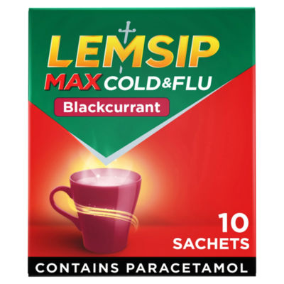 Max Cold & Flu Blackcurrant 10 Sachets thumbnail 2