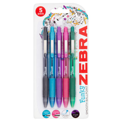 Funky Z-Grip Smooth Ballpoint 5 Pack thumbnail 2