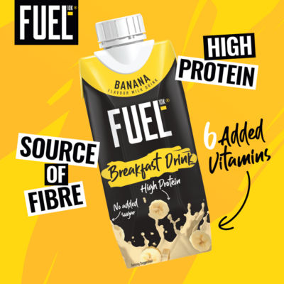 FUEL 10K Banana High Protein Milk Breakfast Shake Drink 330ml thumbnail 3