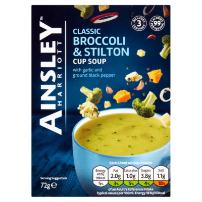 Ainsley Classic Broccoli & Stilton Cup Soup 72g thumbnail 2