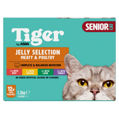 Tiger Meaty & Poultry Selection in Jelly 8+ Years 12 x 100g (1.2kg) thumbnail 2