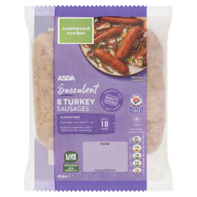 ASDA 8 Succulent Turkey Sausages
