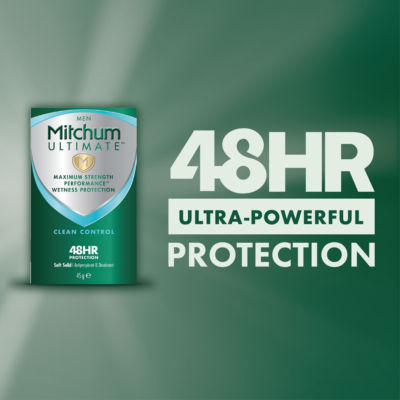 Ultimate Men 48HR Protection Soft Solid Clean Control Antiperspirant & Deodorant 45g thumbnail 3