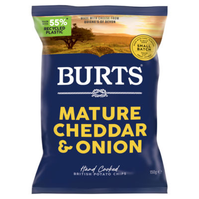 Mature Cheddar & Onion Hand Cooked British Potato Chips 150g thumbnail 2