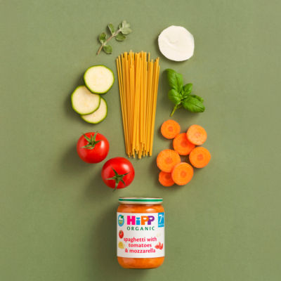 HiPP Organic Spaghetti with tomatoes & mozzarella Baby Food Jar 7+ Months 190g thumbnail 4