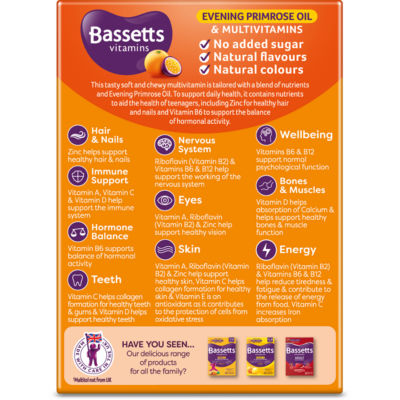 Evening Primrose Oil & Multivitamins Orange & Passion Fruit 12-18 Years 30 Gummies thumbnail 3