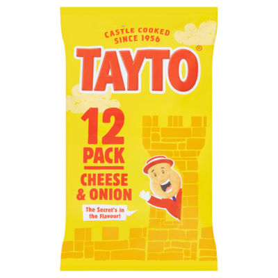 Cheese & Onion Flavour Potato Crisps 12 x 25g