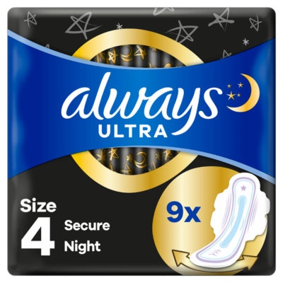 Ultra Secure Night (Size 4) Sanitary Towels Wings