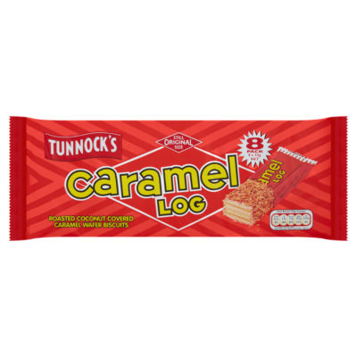 Caramel Log Roasted Coconut Covered Caramel Wafer Biscuits 8 x 32g