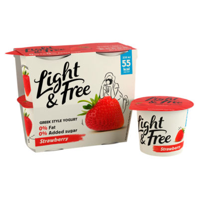 Strawberry Greek Style Fat Free Yoghurt Multipack 4x115g thumbnail 3
