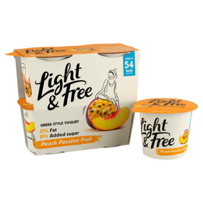 Peach Greek Style Fat Free Yoghurt Multipack 4x115g thumbnail 3
