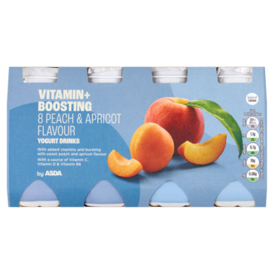 Vitamin+ Boosting 8 Peach & Apricot Flavour Yogurt Drinks 8 x 100g (800g) thumbnail 2