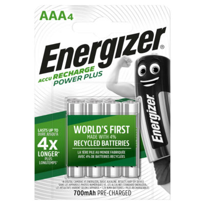 Accu Recharge Power Plus Rechargeable AAA Batteries, 4 Pack thumbnail 2