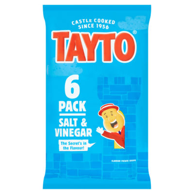 Salt & Vinegar Flavour Potato Crisps 6 x 25g