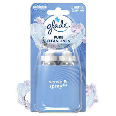 Glade Sense  Spray Air Freshener Twin Refill Clean Linen 2x18ml