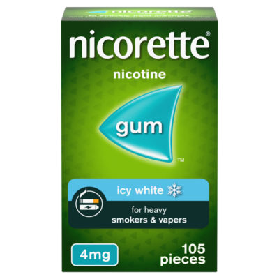Nicorette Icy White Gum, 4 mg, 105 (Stop Smoking Aid)